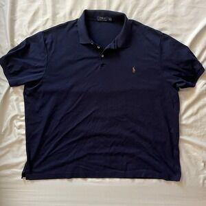 Polo Ralph Lauren Polo Short Sleeve Shirt Mens 3XB Burgundy Navy Pima Flesh Pony